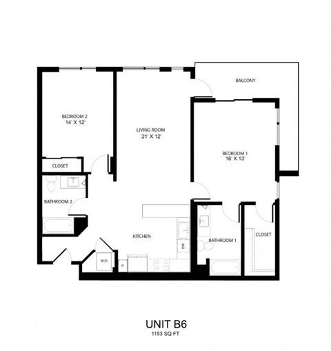 a floor plan for a unit with two floors and a balcony